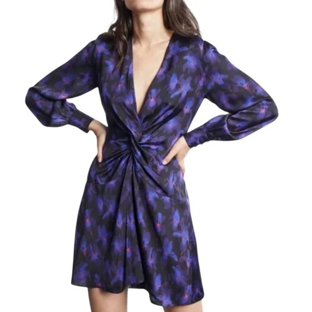NWT The Kooples Floral Twist-knot Mini Dress - S